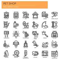 Pet Shop dünne Linie Icons vektor