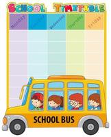 Schulzeitplan Vorlage mit Bus und Kinder vektor