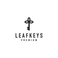 Vintage Key Leaf Hipster Logo Vektor Design Inspiration