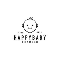 Happy Baby Kleinkind Babys Logo Vektor Hipster Retro Vintage Design Inspiration