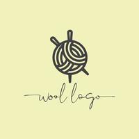 Wolle-Logo-Design-Vektor-Baumwolle vektor