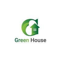 g Buchstabe Green House Logo-Design vektor