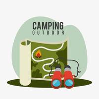 Camping, Reisen und Urlaub vektor