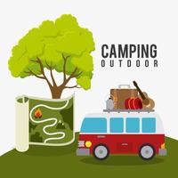 Camping, Reisen und Urlaub vektor