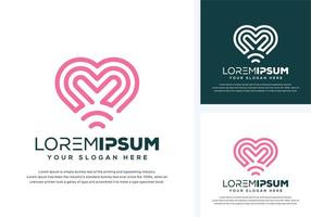abstrakt kärlek logotyp design vektor