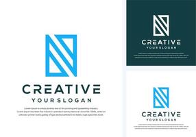 abstraktes monogrammbuchstabe n logo design vektor