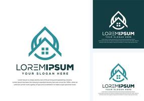 Drop- und House-Logo-Design vektor