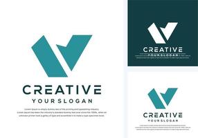 abstrakt monogram bokstav v logotyp design vektor