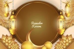 bakgrund ramadan kareem islamiska mjuk brun och guld vektor