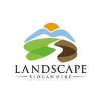 Landschaft Logo Design Illustration Vektor Vorlage