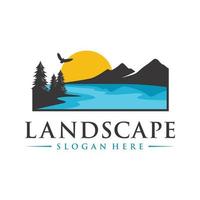 Landschaft Logo Design Illustration Vektor Vorlage