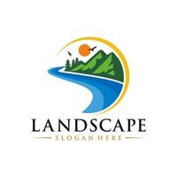 Landschaft Logo Design Illustration Vektorvorlage vektor