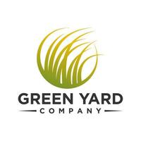 logotyp för gräsmattavård. gräsmatta tjänster logotyp vektor mall