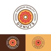 Donut-Donut mit König-Kronen-Symbol-Logo-Design in moderner, trendiger Cartoon-Linienstil-Clip-Art-Illustration vektor