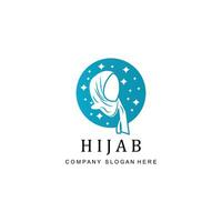 muslimsk hijab kvinna logotyp vektor ikonen täcker