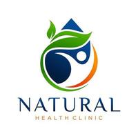 naturliga hälsoklinik logotyp design vektor mall