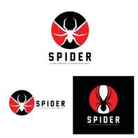 Spinnen- und Spinnennetz-Logo-Vektorsymbole, Tiere, die Nester bauen, für Halloween, Kostüme