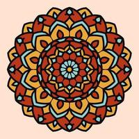 Mandala Kunst Boho-Stil abstrakte Blume Vintage Farbe dekoratives Vektor-Design-Element vektor