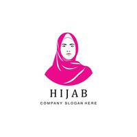 muslimische Hijab-Frauen-Logo-Vektorsymbol-Abdeckungen vektor