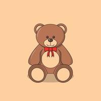 Vektor des flachen Designs des Teddybären