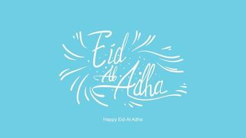 eid al-adha handgeschriebener schriftzug. schönes textdesign für grafische plakate, grußkarten etc. grußvektorillustration vektor