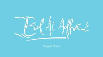 eid al-adha handskrivna bokstäver. vacker textdesign för grafisk affisch, gratulationskort etc. hälsningsvektorillustration vektor