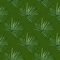 fläkt palmblad seamless pattern.vintage tropisk gren i gravyr stil. vektor