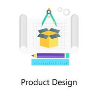 schreibwaren mit architektendatei, die den produktdesignvektor im farbverlaufsstil darstellen vektor