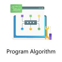 Gradientenvektor des Programmalgorithmus, Website-Flussdiagramm vektor