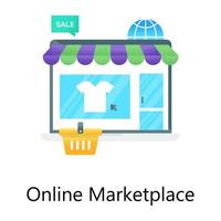 e-handel, online shopping vektor i gradient design