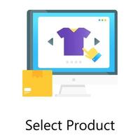 Gradientenvektor ausgewählter Produktdesigns, Online-Auswahl von Artikeln vektor