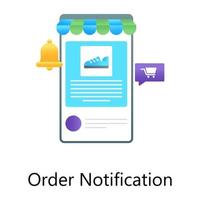 mcommerce alert, gradientvektor för ordermeddelande vektor