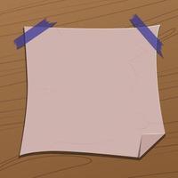 Vektorillustration des leeren Papiers, für Notizen oder Erinnerungen 02 vektor