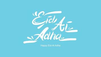 eid al-adha handskrivna bokstäver. vacker textdesign för grafisk affisch, gratulationskort etc. hälsningsvektorillustration vektor