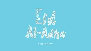 eid al-adha handgeschriebener schriftzug. schönes textdesign für grafische plakate, grußkarten etc. grußvektorillustration vektor