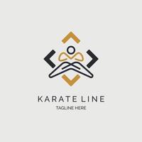 karate linje stil sport logotyp designmall för varumärke eller företag och andra vektor