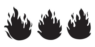 samling av handritade brandikoner. eld lågor ikoner vektor set. handritad doodle skiss brand, svartvit ritning. enkel brandsymbol.