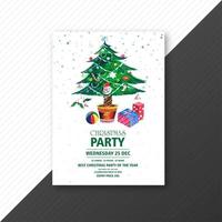 Weihnachtsbaum mit Weihnachtsfestfestival-Broschürendesign vektor
