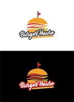 burger house logotyp design vektor