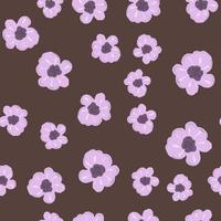 Blumenmuster. lila Blüten auf dunklem Hintergrund. muster für textilien, wohnkultur, vorhänge, servietten. vektor