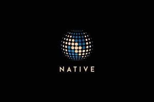 buchstabe n globus natives abstraktes logo-design vektor