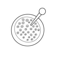 cornflake frukost mat ekologisk linje doodle vektor