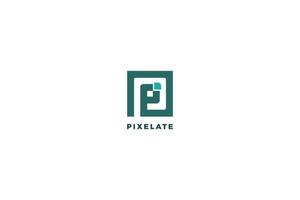 buchstabe p pixel business logo design vektor