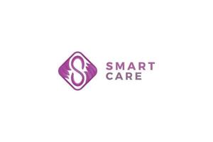 letter s rosa färg smart care estetisk logotyp vektor