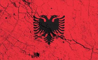 Distressed Albanien-Flagge mit Grunge-Textur-Effekt, Vintage-Flagge