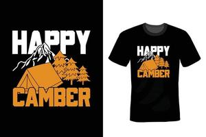 Camping-T-Shirt-Design, Typografie, Vintage vektor