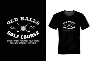 golf t-shirt design, typografi, vintage vektor