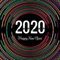 Neujahr kreative 2020 Neonringe Design vektor