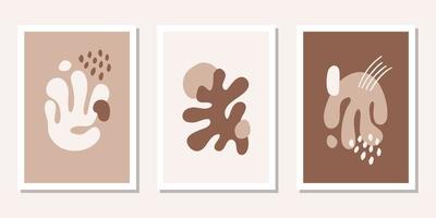 moderna affischer med abstrakta bruna organiska former. modern minimal väggkonstdekor. matisse vektor utskrifter