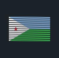 Pinsel mit Dschibuti-Flagge. Nationalflagge vektor
